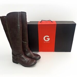 GUESS G Womens Harson Faux Leather Over-The-Knee Boots Brown US Womens Size 7